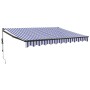 Toldo retráctil automático azul y blanco 3,5x2,5 m de vidaXL, Toldos - Ref: Foro24-3154497, Precio: 270,08 €, Descuento: %