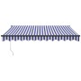 Blue and white automatic retractable awning 3x2.5 m by vidaXL, Awnings - Ref: Foro24-3154496, Price: 360,99 €, Discount: %