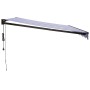 Blue and white automatic retractable awning 4x3 m by vidaXL, Awnings - Ref: Foro24-3154498, Price: 383,65 €, Discount: %