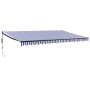 Toldo retráctil automático azul y blanco 5x3 m de vidaXL, Toldos - Ref: Foro24-3154500, Precio: 391,99 €, Descuento: %