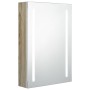 Armario de baño con espejo y LED blanco y roble 50x13x70 cm de vidaXL, Tocadores de baño - Ref: Foro24-326500, Precio: 124,86...