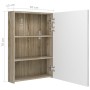 Badezimmerschrank mit Spiegel und LED Weiß und Eiche 50x13x70 cm von vidaXL, Badezimmerwaschtische - Ref: Foro24-326500, Prei...