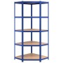 Corner shelf 5 levels plywood and blue steel by vidaXL, Industrial shelving - Ref: Foro24-152873, Price: 79,99 €, Discount: %