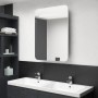 Armario de baño con espejo y LED blanco y roble 60x11x80 cm de vidaXL, Tocadores de baño - Ref: Foro24-326508, Precio: 146,99...