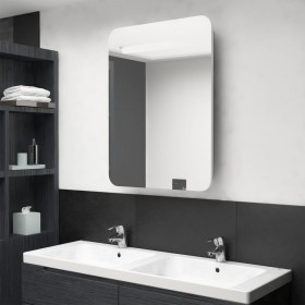 Bathroom cabinet with mirror and LED white and oak 60x11x80 cm by vidaXL, bathroom vanities - Ref: Foro24-326508, Price: 146,...