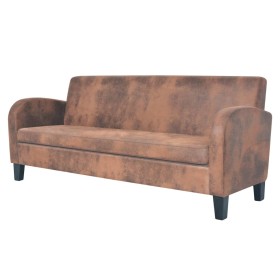 Three-seater brown faux suede sofa by vidaXL, Sofas - Ref: Foro24-245586, Price: 329,99 €, Discount: %