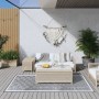 Gray and white outdoor rug 100x200 cm reversible design by vidaXL, Outdoor protectors - Ref: Foro24-364799, Price: 38,34 €, D...