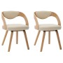 Dining chairs 2 pcs curved wood and cream synthetic leather by vidaXL, dining chairs - Ref: Foro24-283104, Price: 285,64 €, D...