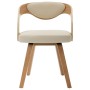 Dining chairs 2 pcs curved wood and cream synthetic leather by vidaXL, dining chairs - Ref: Foro24-283104, Price: 285,64 €, D...