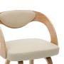 Dining chairs 2 pcs curved wood and cream synthetic leather by vidaXL, dining chairs - Ref: Foro24-283104, Price: 285,64 €, D...