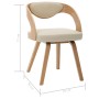 Dining chairs 2 pcs curved wood and cream synthetic leather by vidaXL, dining chairs - Ref: Foro24-283104, Price: 285,64 €, D...