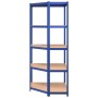 Corner shelf 5 levels plywood and blue steel by vidaXL, Industrial shelving - Ref: Foro24-152873, Price: 79,99 €, Discount: %