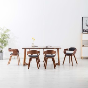 Dining chairs 6 units dark gray fabric and curved wood by vidaXL, dining chairs - Ref: Foro24-279478, Price: 927,78 €, Discou...