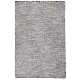 Alfombra de exterior de tejido plano marrón y azul 120x170 cm de vidaXL, Alfombras - Ref: Foro24-340816, Precio: 34,81 €, Des...