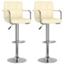 Kitchen stools 2 units cream-colored synthetic leather by vidaXL, Kitchen stools - Ref: Foro24-334597, Price: 129,17 €, Disco...