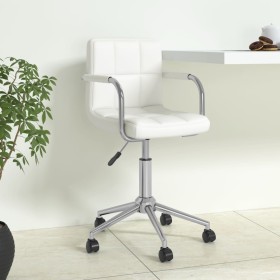 Silla de oficina giratoria de cuero sintético blanco de vidaXL, Sillas de oficina - Ref: Foro24-334811, Precio: 93,70 €, Desc...