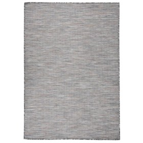 Alfombra de exterior de tejido plano marrón y azul 160x230 cm de vidaXL, Alfombras - Ref: Foro24-340818, Precio: 58,62 €, Des...