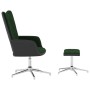 Silla de relajación con taburete terciopelo y PVC verde oscuro de vidaXL, Sillones - Ref: Foro24-327866, Precio: 88,99 €, Des...