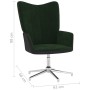 Silla de relajación con taburete terciopelo y PVC verde oscuro de vidaXL, Sillones - Ref: Foro24-327866, Precio: 88,28 €, Des...