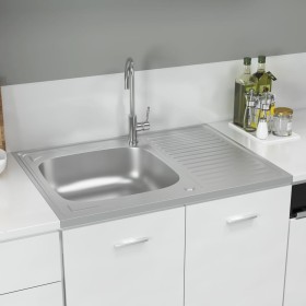 Kitchen sink with stainless steel drainer 800x600x155 mm by vidaXL, Sinks - Ref: Foro24-147233, Price: 128,34 €, Discount: %