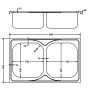 Doppelbecken-Küchenspüle aus Edelstahl, 800 x 500 x 155 mm von vidaXL, Sinkt - Ref: Foro24-147234, Preis: 115,98 €, Rabatt: %