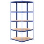 Corner shelf 5 levels plywood and blue steel by vidaXL, Industrial shelving - Ref: Foro24-152873, Price: 79,99 €, Discount: %