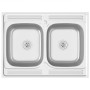 Fregadero de cocina doble seno acero inoxidable 800x600x155 mm de vidaXL, Fregaderos - Ref: Foro24-147235, Precio: 131,14 €, ...