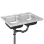 Double bowl stainless steel kitchen sink 800x600x155 mm by vidaXL, Sinks - Ref: Foro24-147235, Price: 131,14 €, Discount: %