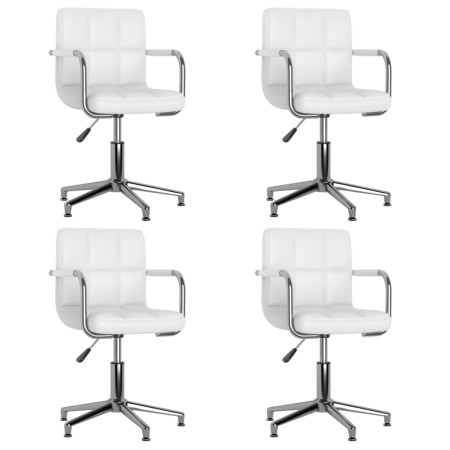 Swivel dining chairs 4 units white synthetic leather by vidaXL, dining chairs - Ref: Foro24-3088072, Price: 286,25 €, Discoun...