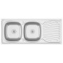 Fregadero de cocina doble seno acero inoxidable 1200x600x155 mm de vidaXL, Fregaderos - Ref: Foro24-147239, Precio: 190,99 €,...