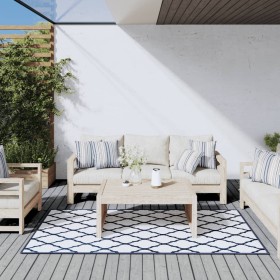 Navy blue and white reversible outdoor rug 100x200 cm by vidaXL, Outdoor protectors - Ref: Foro24-364784, Price: 29,90 €, Dis...