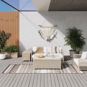 Reversible brown and white outdoor rug 80x250 cm by vidaXL, Outdoor protectors - Ref: Foro24-364795, Price: 39,57 €, Discount: %