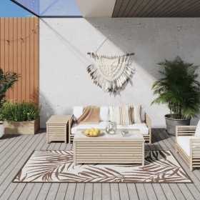 Reversible brown and white outdoor rug 100x200 cm by vidaXL, Outdoor protectors - Ref: Foro24-364790, Price: 33,58 €, Discoun...