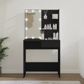 Dressing table with LED black 74.5x40x141 cm by vidaXL, Bedroom Dressers - Ref: Foro24-808802, Price: 117,19 €, Discount: %