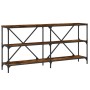 Mesa consola hierro madera ingeniería roble ahumado 160x30x75cm de vidaXL, Mesas auxiliares - Ref: Foro24-832850, Precio: 81,...