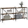 Mesa consola hierro madera ingeniería roble ahumado 160x30x75cm de vidaXL, Mesas auxiliares - Ref: Foro24-832850, Precio: 81,...