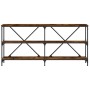 Mesa consola hierro madera ingeniería roble ahumado 160x30x75cm de vidaXL, Mesas auxiliares - Ref: Foro24-832850, Precio: 81,...