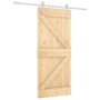 Puerta corredera con herrajes madera maciza de pino 90x210 cm de vidaXL, Puertas - Ref: Foro24-3203024, Precio: 170,99 €, Des...