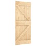 Puerta corredera con herrajes madera maciza de pino 90x210 cm de vidaXL, Puertas - Ref: Foro24-3203024, Precio: 170,99 €, Des...