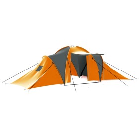 Tent for 9 people gray and orange fabric by vidaXL, tents - Ref: Foro24-93181, Price: 185,87 €, Discount: %