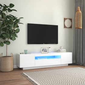 Mueble de TV con luces LED blanco brillante 160x35x40 cm de vidaXL, Muebles TV - Ref: Foro24-804433, Precio: 123,89 €, Descue...