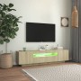 TV cabinet with LED lights Sonoma oak 160x35x40 cm by vidaXL, TV Furniture - Ref: Foro24-804430, Price: 106,44 €, Discount: %