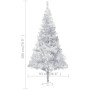 Árbol Navidad artificial con LEDs y soporte PET plateado 180 cm de vidaXL, Arboles de navidad - Ref: Foro24-3077438, Precio: ...