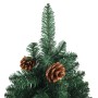 Schmaler Weihnachtsbaum LED Echtholz und Tannenzapfen grün 210 cm von vidaXL, Weihnachtsbäume - Ref: Foro24-3077761, Preis: 8...