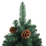 Slim Christmas tree with LEDs, wood and pine cones green 150 cm by vidaXL, Christmas trees - Ref: Foro24-3077759, Price: 55,3...