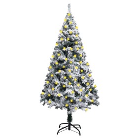 Árbol de Navidad artificial verde con luces y nieve 150 cm de vidaXL, Arboles de navidad - Ref: Foro24-3077766, Precio: 64,11...