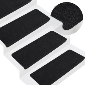 Self-adhesive stair mat 15pcs black 65x24.5x3.5cm by vidaXL, Stair mats - Ref: Foro24-343478, Price: 35,99 €, Discount: %