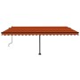 Toldo automático LED sensor de viento naranja marrón 500x350 cm de vidaXL, Toldos - Ref: Foro24-3069875, Precio: 787,99 €, De...