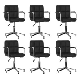 Swivel dining chairs 6 units black synthetic leather by vidaXL, dining chairs - Ref: Foro24-3088083, Price: 425,99 €, Discoun...