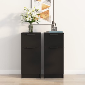 Black plywood sideboard 30x30x70 cm by vidaXL, Sideboards - Ref: Foro24-811118, Price: 109,08 €, Discount: %